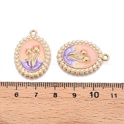 Rack Plating Alloy Enamel Pendants&nbsp;ENAM-N056-408B
