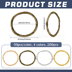 200Pcs 4 Colors Zinc Alloy Linking Rings&nbsp;FIND-PH0024-08