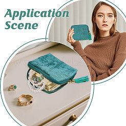 Velvet Jewelry Storage Zipper Pouches&nbsp;ABAG-WH0063-117B