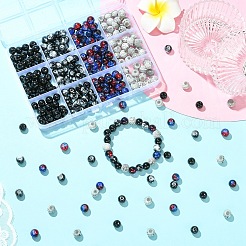 300Pcs 4 Colors Baking Paint Glass Round Beads&nbsp;DGLA-YW0001-52