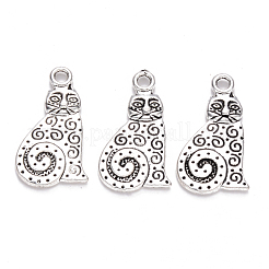 Tibetan Style Alloy Kitten Pendants&nbsp;X-TIBEP-S319-060AS-RS