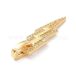 Brass Micro Pave Clear Cubic Zirconia Pendants&nbsp;ZIRC-P085-26G