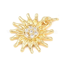 Brass Micro Pave Clear Cubic Zirconia Pendants&nbsp;LS-KK-D258-08G-02