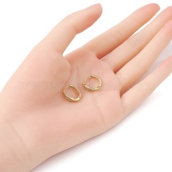 Brass Micro Pave Clear Cubic Zirconia Hoop Earring Findings&nbsp;ZIRC-YW0001-09G