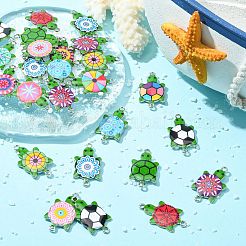 60Pcs 15 Styles Alloy Enamel Connector Charms&nbsp;ENAM-CJ0004-40