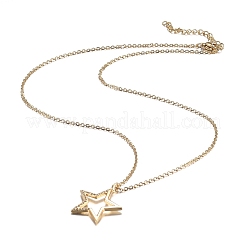 Brass Micro Pave Clear Cubic Zirconia Pendant Necklaces&nbsp;NJEW-H100-08G
