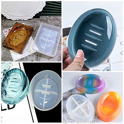 DIY Oval Soap & Soap Storage Box Molds Kits&nbsp;DIY-OC0003-52