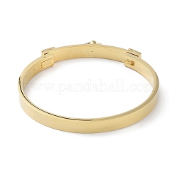 PVD Vacuum Plating Ring with Square 304 Stainless Steel Bangles&nbsp;BJEW-G700-04G