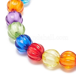 5Pcs 5 Style Pumpkin & Round & Polygon & Heart & Star Acrylic Beaded Stretch Bracelets Set&nbsp;BJEW-JB08927