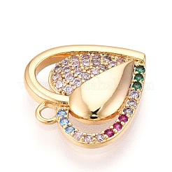 Brass Micro Pave Cubic Zirconia Pendants&nbsp;KK-N261-03G
