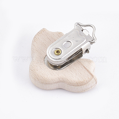 Beech Wood Baby Pacifier Holder Clips&nbsp;WOOD-T015-26