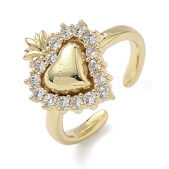Brass Micro Pave Cubic Zirconia Cuff Rings&nbsp;RJEW-H236-24G