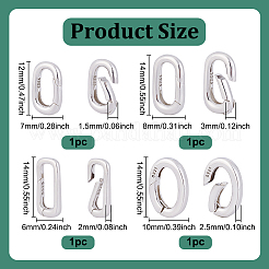 4Pcs 4 Styles 925 Sterling Silver Spring Gate Rings&nbsp;FIND-NB0006-68