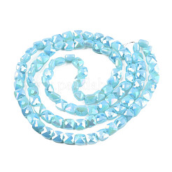 Electroplate Opaque Solid Color Glass Beads Strands&nbsp;EGLA-N002-43-03