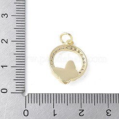 Brass Micro Pave Cubic Zirconia and Glass Pendants&nbsp;KK-F892-50G-01