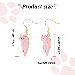 6 Pairs 6 Colors Cat Theme Enamel Dangle Earrings&nbsp;EJEW-AN0001-15