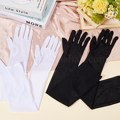 2 Pairs 2 Colors Polyester Long Mesh Lace Gloves&nbsp;AJEW-CY0001-11