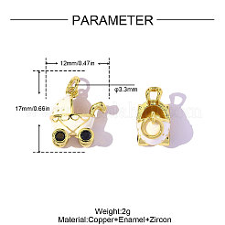 Brass Enamel Pendants&nbsp;KK-OY015-76G