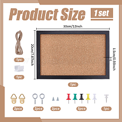 1Bag Rectangle Cork Bulletin Board&nbsp;DJEW-WR0001-26B