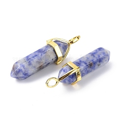 Natural Blue Spot Jasper Pointed Pendants&nbsp;G-G025-01G-07