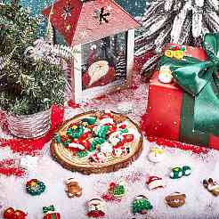 72Pcs 18 Styles Christmas Resin Decoden Cabochons&nbsp;RESI-SC0005-75