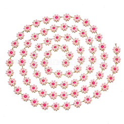 Brass Flower Link Chains&nbsp;CHC-N018-098G