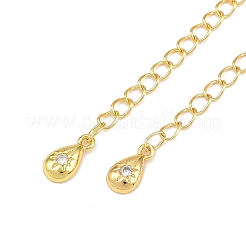 Brass Micro Pave Cubic Zirconia Ends with Chain&nbsp;KK-H480-52G