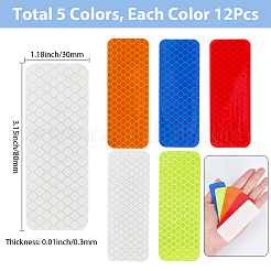 60Pcs 5 Colors PET Plastic Reflective Stickers&nbsp;DIY-SP0004-38