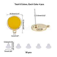 20pcs Alloy Enamel Stud Earring Findings&nbsp;FIND-FH0004-30