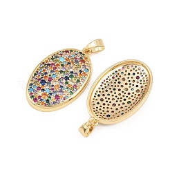Brass Micro Pave Cubic Zirconia Pendants&nbsp;KK-B157-08G-02