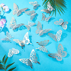96Pcs 8 Styles PET 3D Butterfly Wall Stickers&nbsp;DIY-TA0013-12B