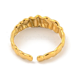 Ion Plating(IP) 304 Stainless Steel Open Cuff Ring for Women&nbsp;RJEW-A043-32G