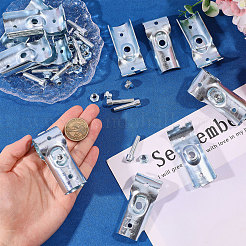 2Pcs Carbon Steel Pipe Clamp Bracket Set with Screw & Nut&nbsp;FIND-WH0141-160B