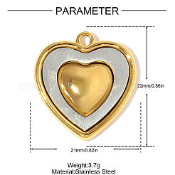304 Stainless Steel Pendants&nbsp;STAS-OY008-34GP