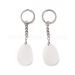 Natural Quartz Crystal Teardrop with Spiral Pendant Keychain&nbsp;KEYC-A031-02P-06