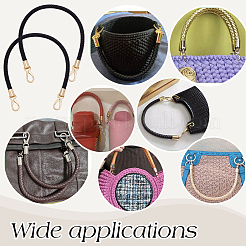 Imitation Leather Braided Round Cord Bag Handles with Zinc Alloy Clasps&nbsp;FIND-WH0126-941A-01