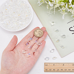 133Pcs 2 Styles Electroplate Transparent Glass Beads&nbsp;GLAA-WR0001-15