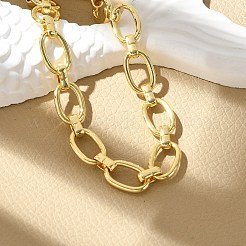 Brass Oval Link Chain Bracelets for Women Men&nbsp;BJEW-K273-11G