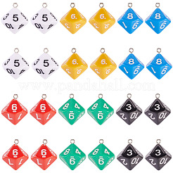24Pcs 6 Colors Acrylic Pendants&nbsp;OACR-TA0003-74
