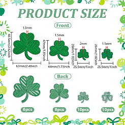 34Pcs 4 Styles Clover Embroidered Cloth Patch&nbsp;PATC-FG0003-43