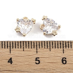 Brass Micro Pave Clear Cubic Zirconia Pendants&nbsp;X-KK-K351-45B-G