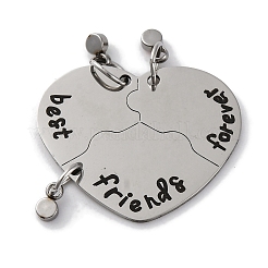 Best Friends Forever 201 Stainless Steel Rhinestone Connector Charms&nbsp;STAS-Q342-08A-P