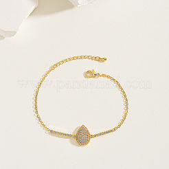 Elegant Brass Teardrop Link Bracelets&nbsp;DG0547-1