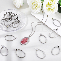 20Pcs 304 Stainless Steel Open Back Bezel Pendants&nbsp;PALLOY-BBC00012