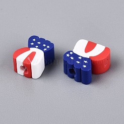 Independence Day Handmade Polymer Clay Beads&nbsp;CLAY-Q253-10A