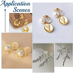 40Pcs 5 Style 304 Stainless Steel Spiral Pad Cuff Earrings&nbsp;KK-UN0001-21