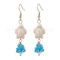 Shell Glass Dangle Earrings&nbsp;EJEW-MZ00424-01