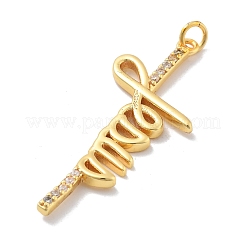 Brass Micro Pave Cubic Zirconia Pendants&nbsp;KK-M305-02G