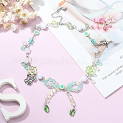 Alloy Bowknot & Dog & Star Pendant Necklace&nbsp;NJEW-FZ00006