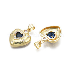 Brass Micro Pave Clear Cubic Zirconia Pendants&nbsp;ZIRC-N039-211